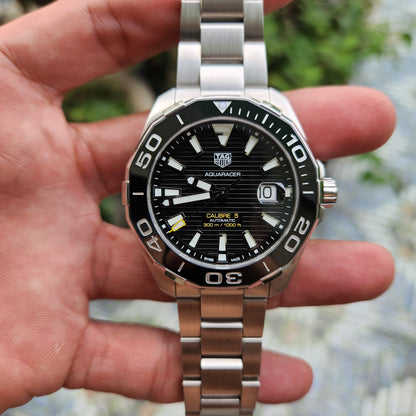 Tag Heuer Aquaracer Calibre 5 Ceramic Bezel in Black Dial 43mm - Complete Set