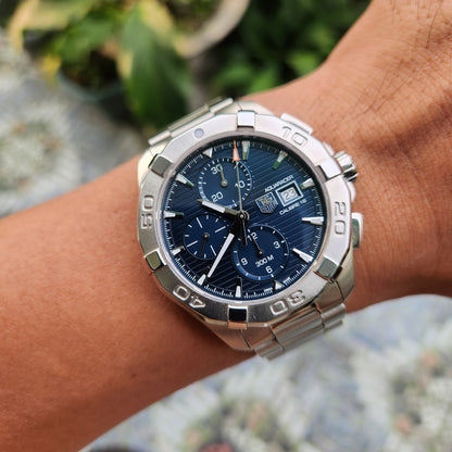 Tag Heuer Aquaracer Chronograph Calibre 16 Blue Dial 43mm - Complete Set