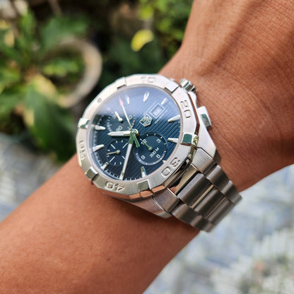 Tag Heuer Aquaracer Chronograph Calibre 16 Blue Dial 43mm - Complete Set