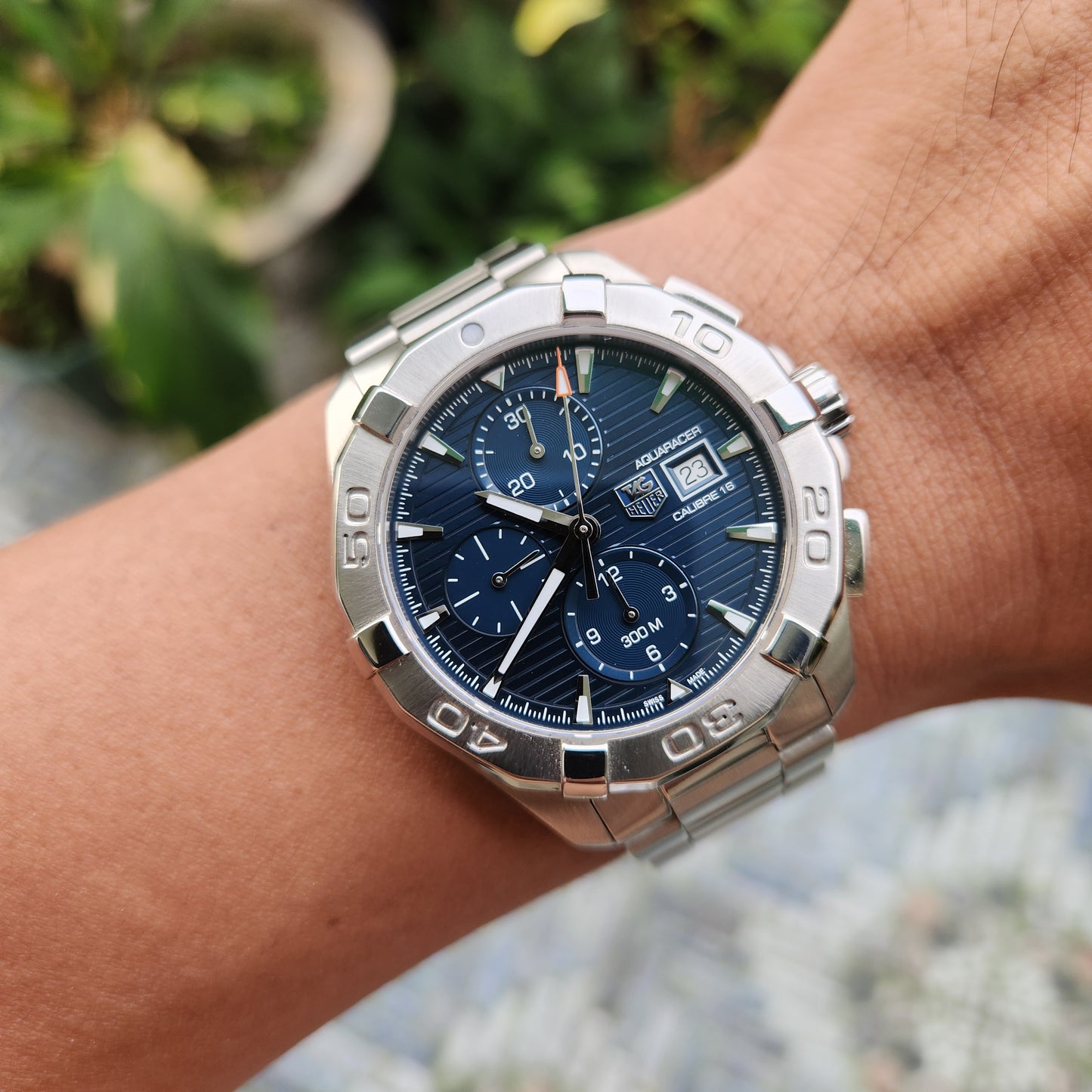 Tag Heuer Aquaracer Chronograph Calibre 16 Blue Dial 43mm - Complete Set