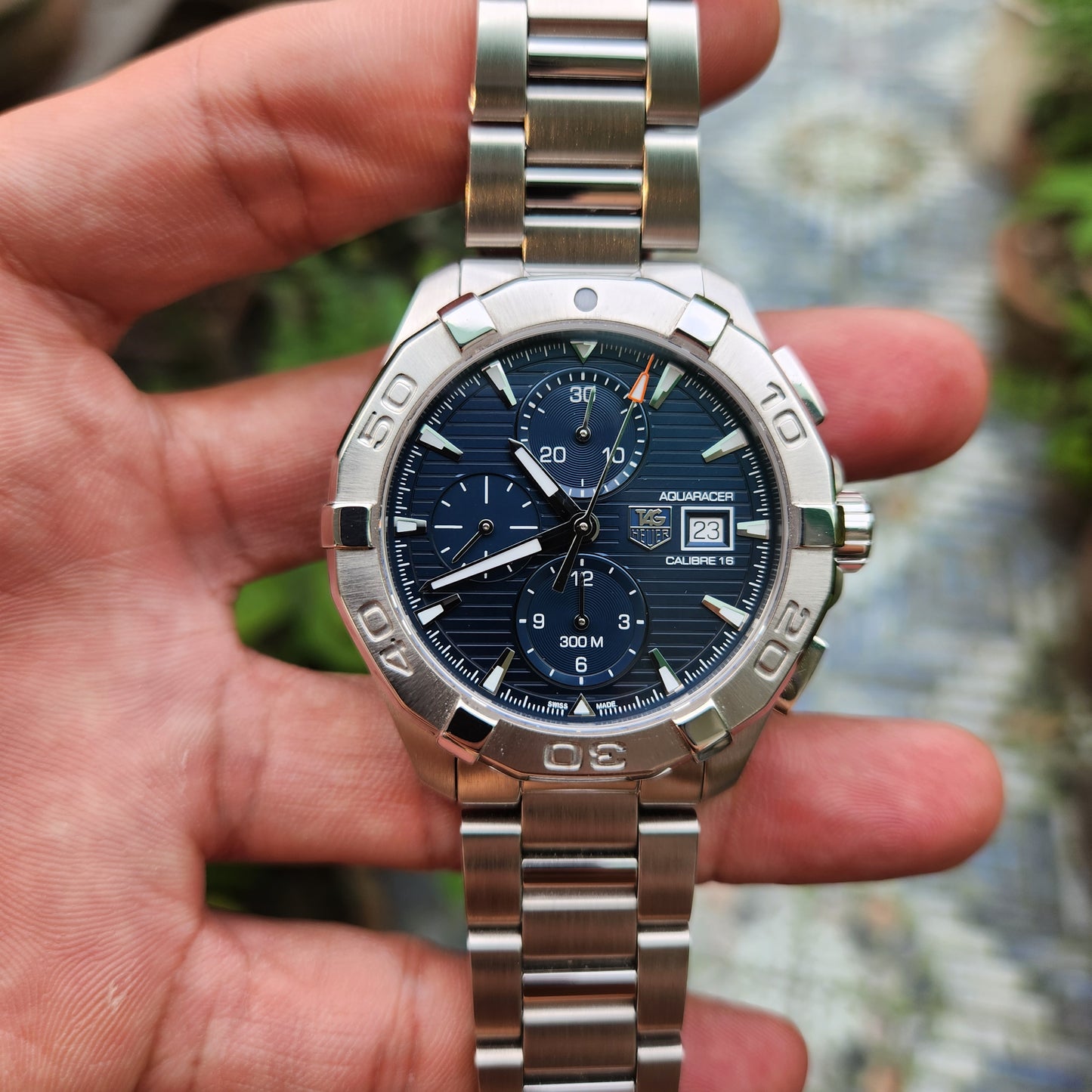 Tag Heuer Aquaracer Chronograph Calibre 16 Blue Dial 43mm - Complete Set