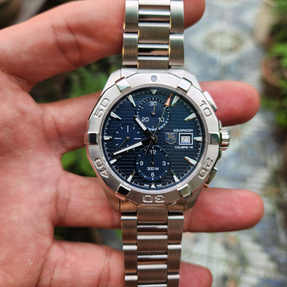 Tag Heuer Aquaracer Chronograph Calibre 16 Blue Dial 43mm - Complete Set