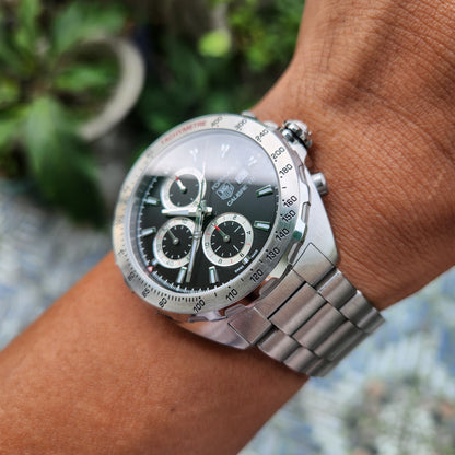 Tag Heuer F1 Chronograph Calibre 16 Steel Bezel in Black Dial 44mm - Complete Set
