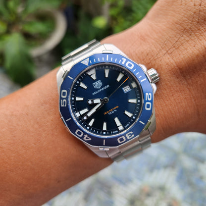 Tag Heuer Aquaracer 300M Steel Alu Bezel in Blue Dial 41mm