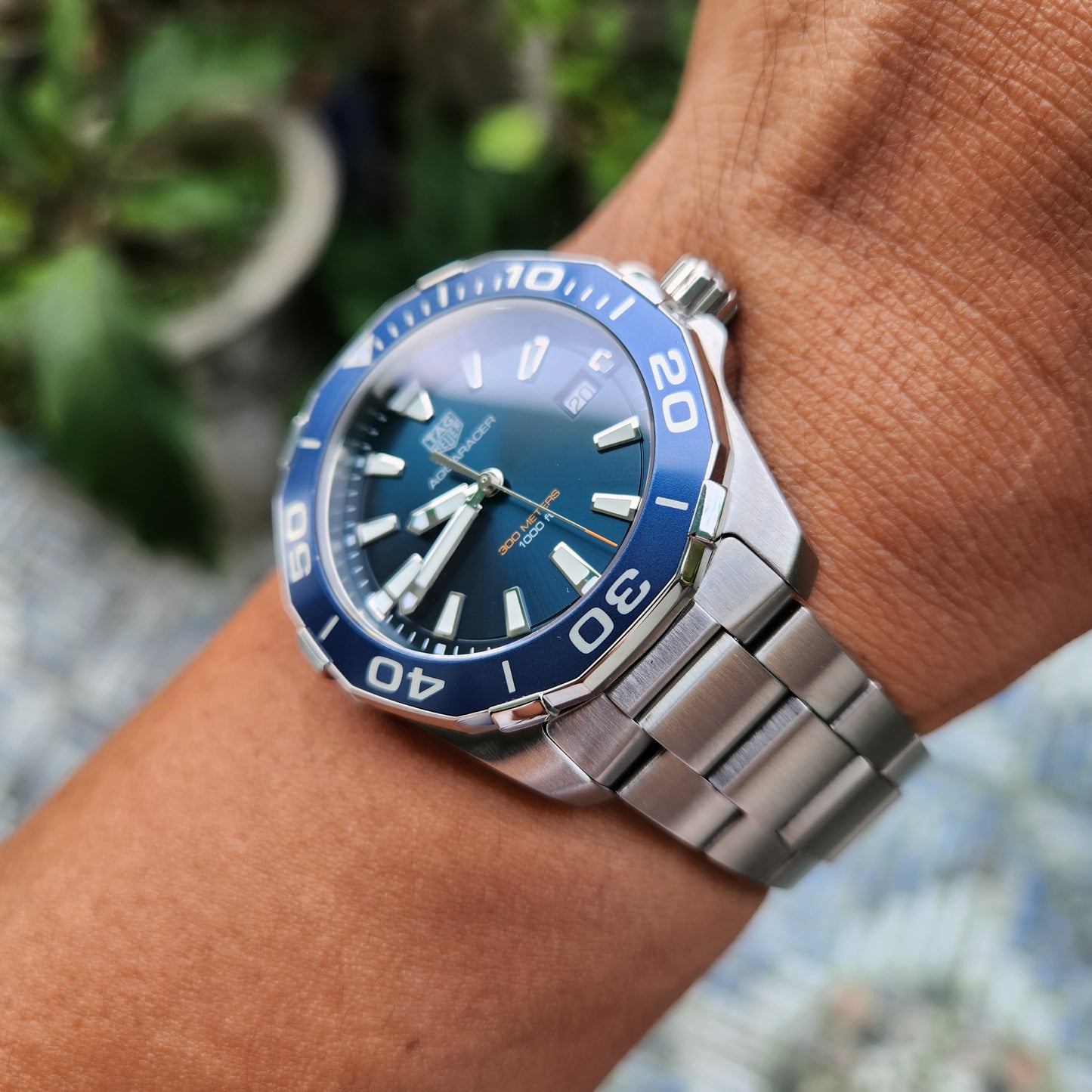 Tag Heuer Aquaracer 300M Steel Alu Bezel in Blue Dial 41mm