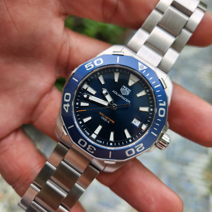 Tag Heuer Aquaracer 300M Steel Alu Bezel in Blue Dial 41mm