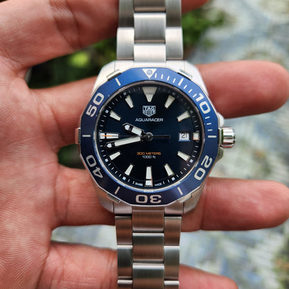 Tag Heuer Aquaracer 300M Steel Alu Bezel in Blue Dial 41mm
