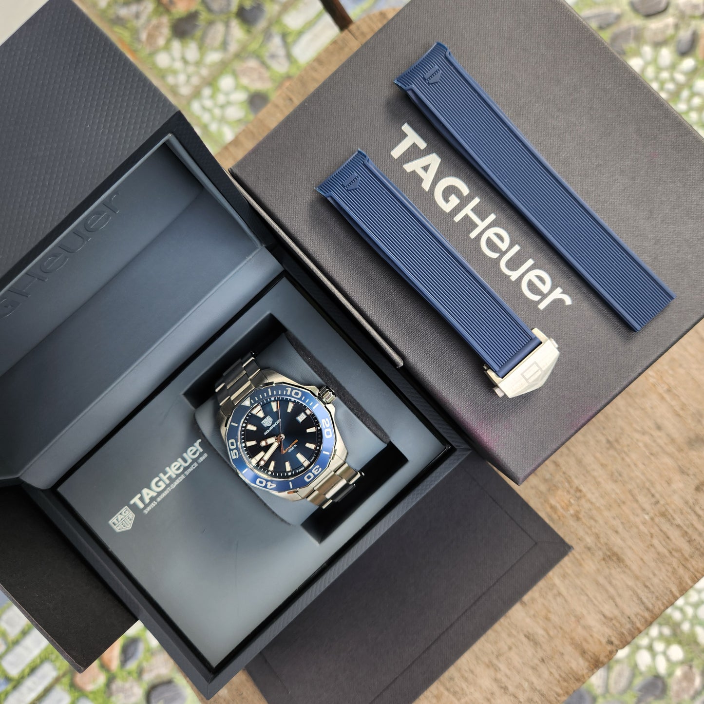 Tag Heuer Aquaracer 300M Steel Alu Bezel in Blue Dial 41mm