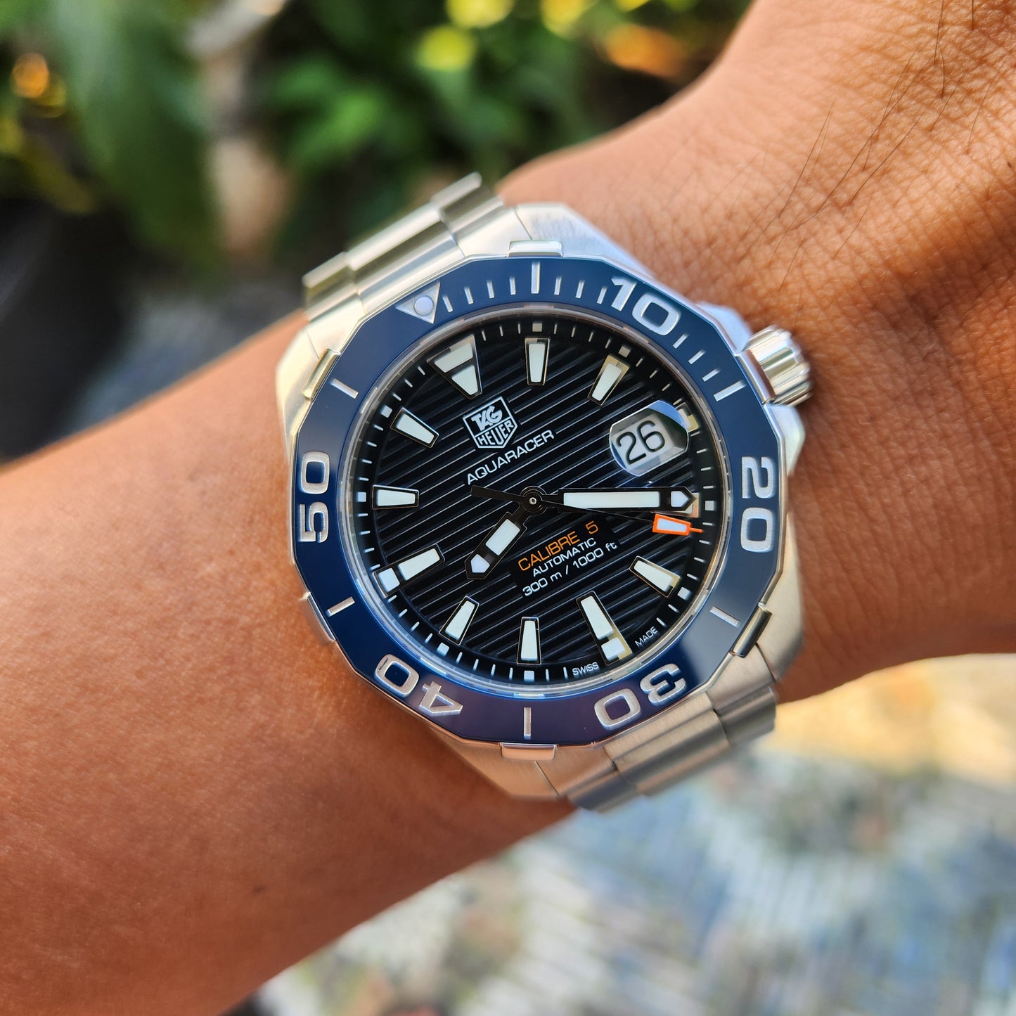 Tag Heuer Aquaracer Calibre 5 Ceramic Bezel in Blue Dial 41mm