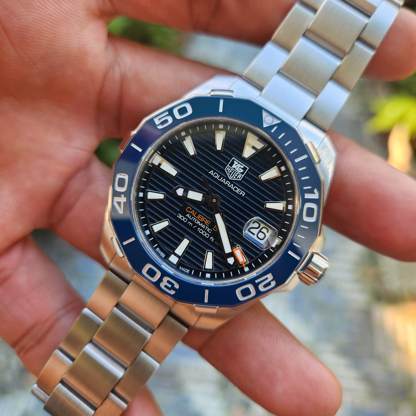 Tag Heuer Aquaracer Calibre 5 Ceramic Bezel in Blue Dial 41mm