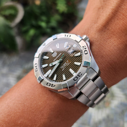 Tag Heuer Aquaracer Calibre 5 Sunray Brushed Brown Dial 43mm - Complete Set