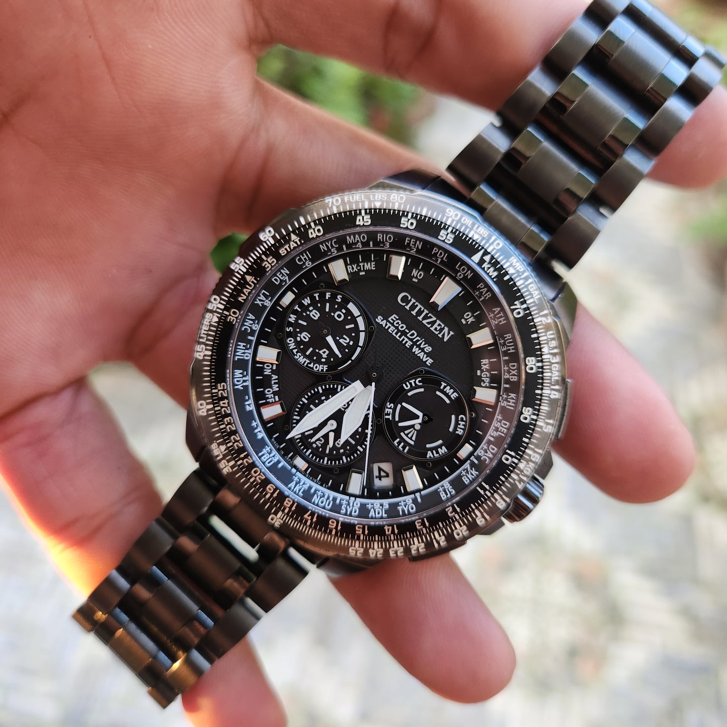 Citizen Satellite Wave GPS Eco-Drive F900 Titanium 47mm in Grey Dial