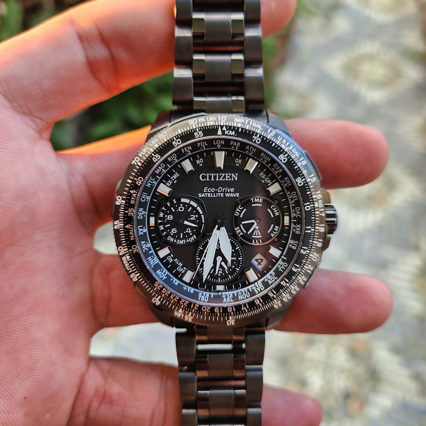 Citizen Satellite Wave GPS Eco-Drive F900 Titanium 47mm in Grey Dial