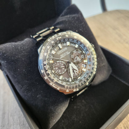 Citizen Satellite Wave GPS Eco-Drive F900 Titanium 47mm in Grey Dial