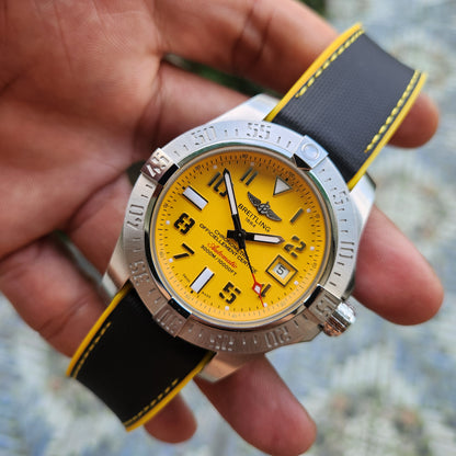 Breitling Avenger II Seawolf 3000M Super Diver Chronometer Yellow Dial 45mm