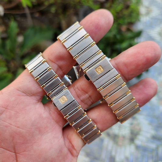 Omega Constellation 18k Solid Gold Bezel Two-Tone White Dial - His and Her