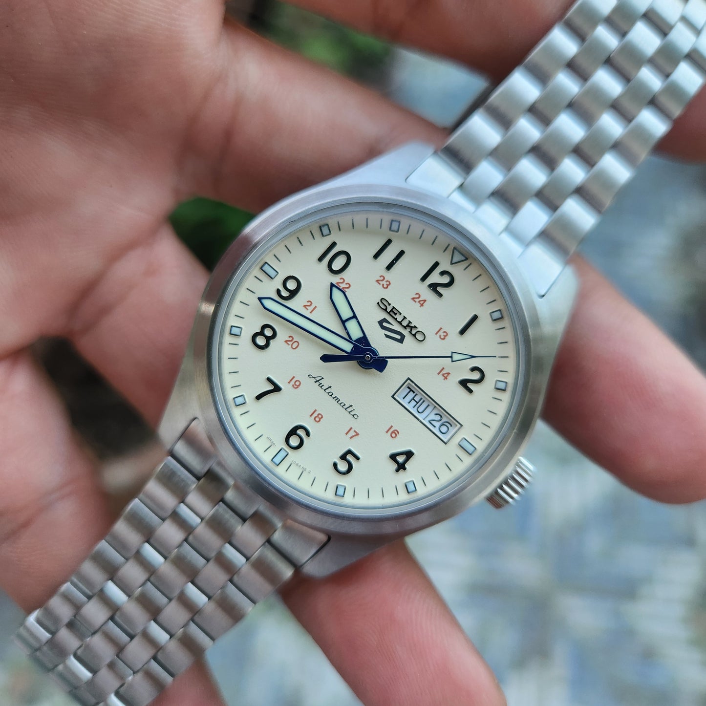 Seiko 5 Sports 'Laurel' Limited Edition 110th Anniversary 38mm Off-White Dial - Complete Set