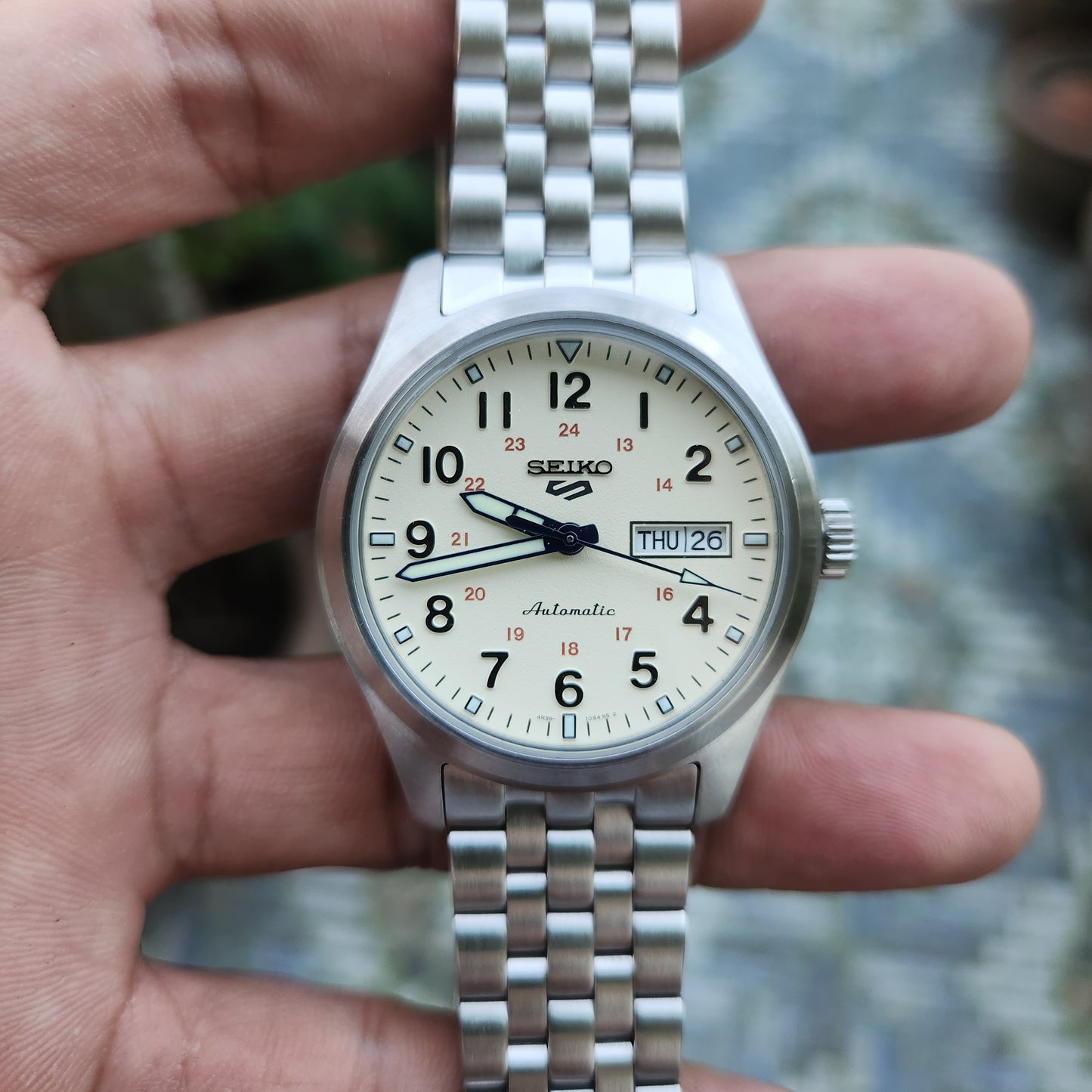 Seiko 5 Sports 'Laurel' Limited Edition 110th Anniversary 38mm Off-White Dial - Complete Set