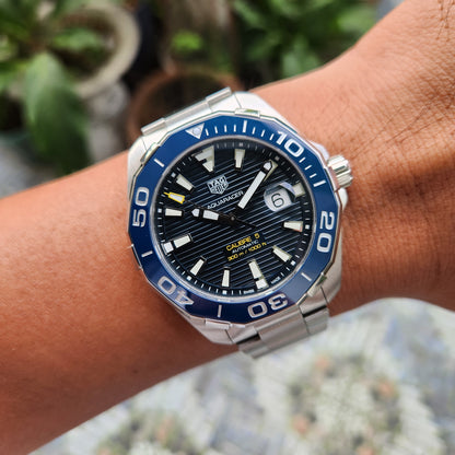 Tag Heuer Aquaracer Calibre 5 Ceramic Bezel in Blue Dial 43mm - Complete Set