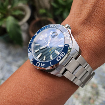 Tag Heuer Aquaracer Calibre 5 Ceramic Bezel in Blue Dial 43mm - Complete Set