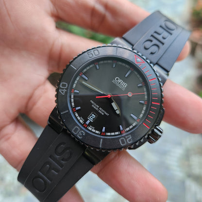 Oris Aquis El Hierro Limited Edition Black DLC Coated in Dark Grey Dial 43mm - Complete Set