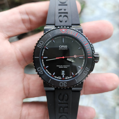 Oris Aquis El Hierro Limited Edition Black DLC Coated in Dark Grey Dial 43mm - Complete Set