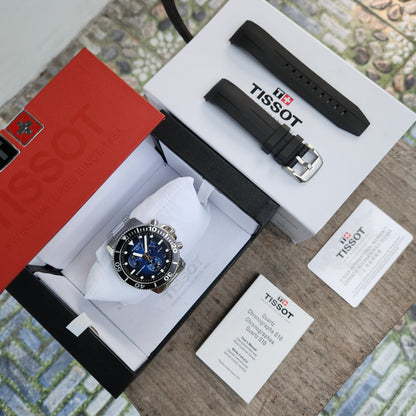 Tissot Seastar 1000 Chronograph Graded Blue-Black Dial 45mm - Complete Set
