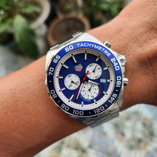 Tag Heuer F1 Chronograph Redbull Edition Blue/White Dial 43mm - Complete Set