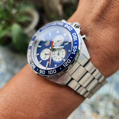 Tag Heuer F1 Chronograph Redbull Edition Blue/White Dial 43mm - Complete Set