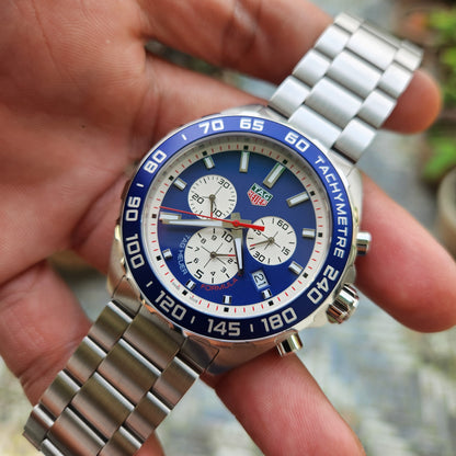 Tag Heuer F1 Chronograph Redbull Edition Blue/White Dial 43mm - Complete Set