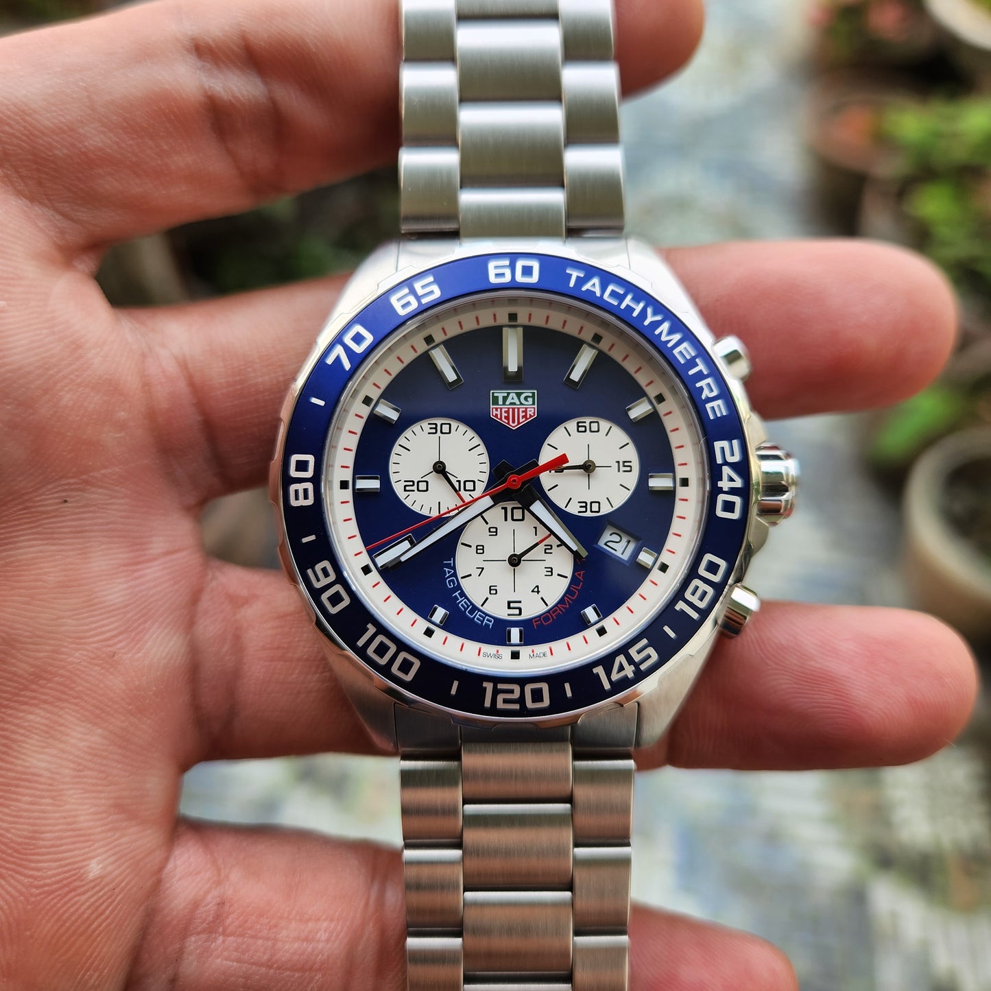 Tag Heuer F1 Chronograph Redbull Edition Blue/White Dial 43mm - Complete Set