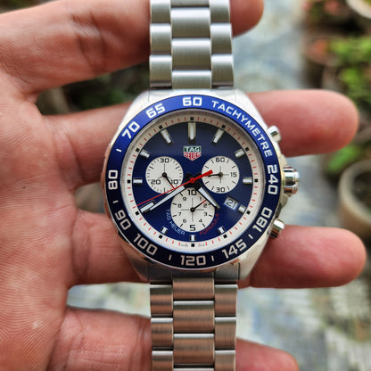 Tag Heuer F1 Chronograph Redbull Edition Blue/White Dial 43mm - Complete Set