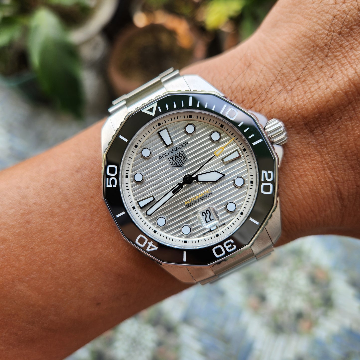 Tag Heuer Aquaracer Professional 300 Calibre 5 Ceramic Bezel in Grey Sunray Brushed Dial 43mm - Complete Set