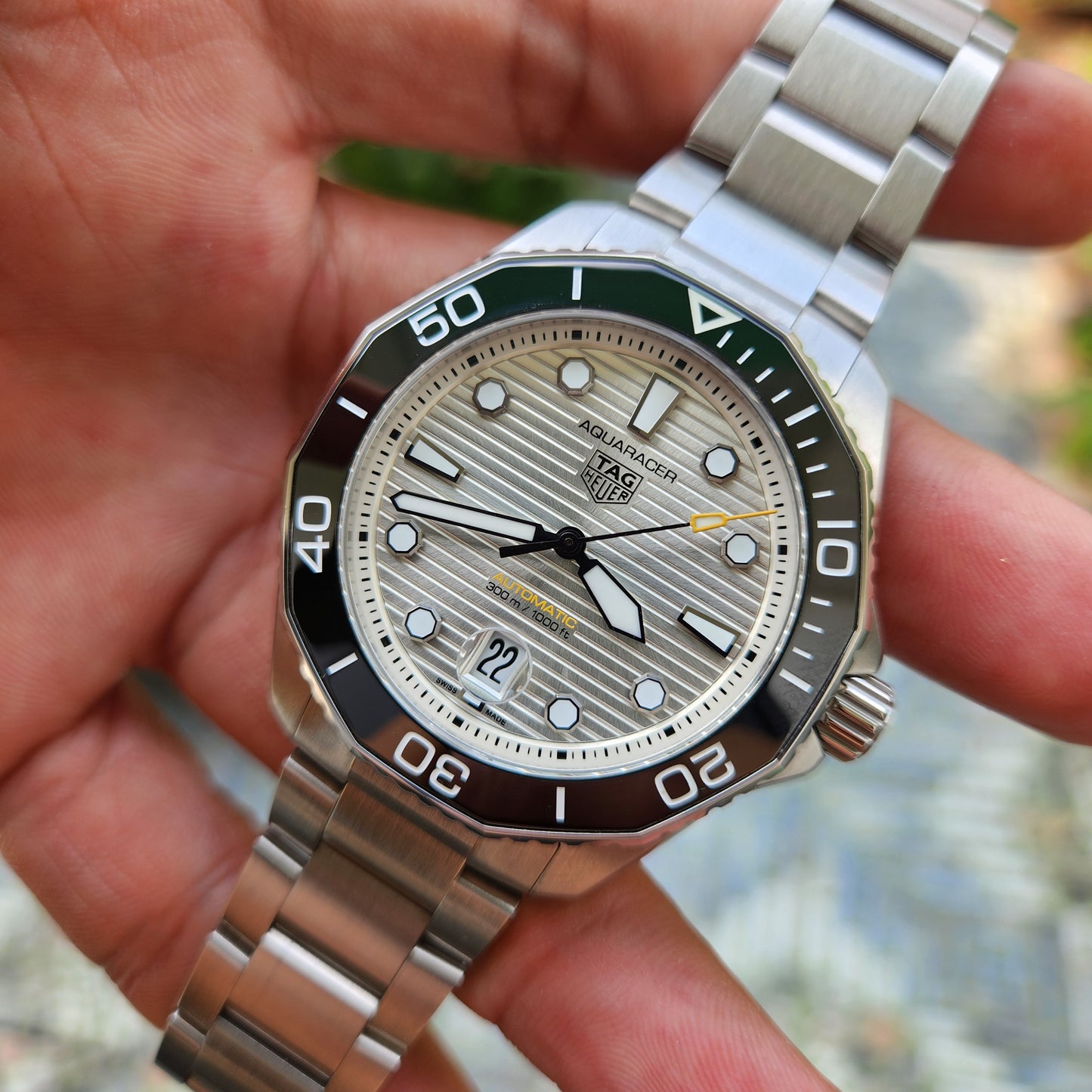 Tag Heuer Aquaracer Professional 300 Calibre 5 Ceramic Bezel in Grey Sunray Brushed Dial 43mm - Complete Set