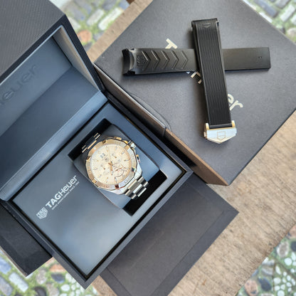 Tag Heuer Aquaracer Chronograph Grande Date White Dial 43mm