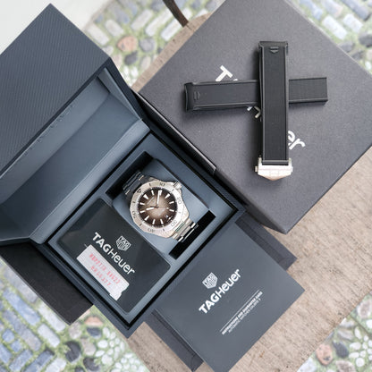 Tag Heuer Aquaracer Professional 200 Date Calibre 5 Smokey Black Sunray Dial 40mm - Complete Set