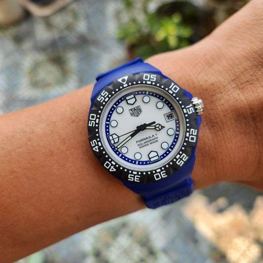 Tag Heuer F1 SolarGraph Limited Edition Blue Polylight Case in White Opalin Dial 38mm - Complete Set (Brand New)