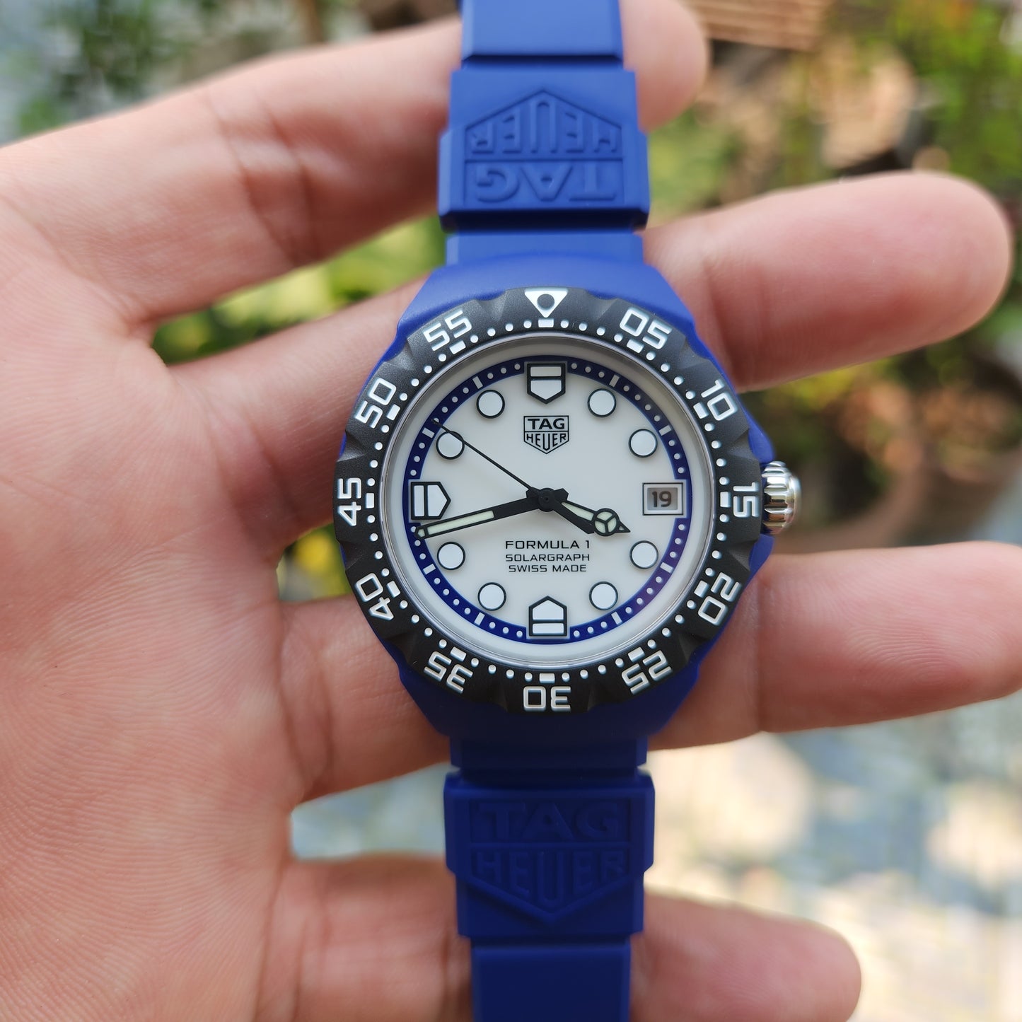 Tag Heuer F1 SolarGraph Limited Edition Blue Polylight Case in White Opalin Dial 38mm - Complete Set (Brand New)