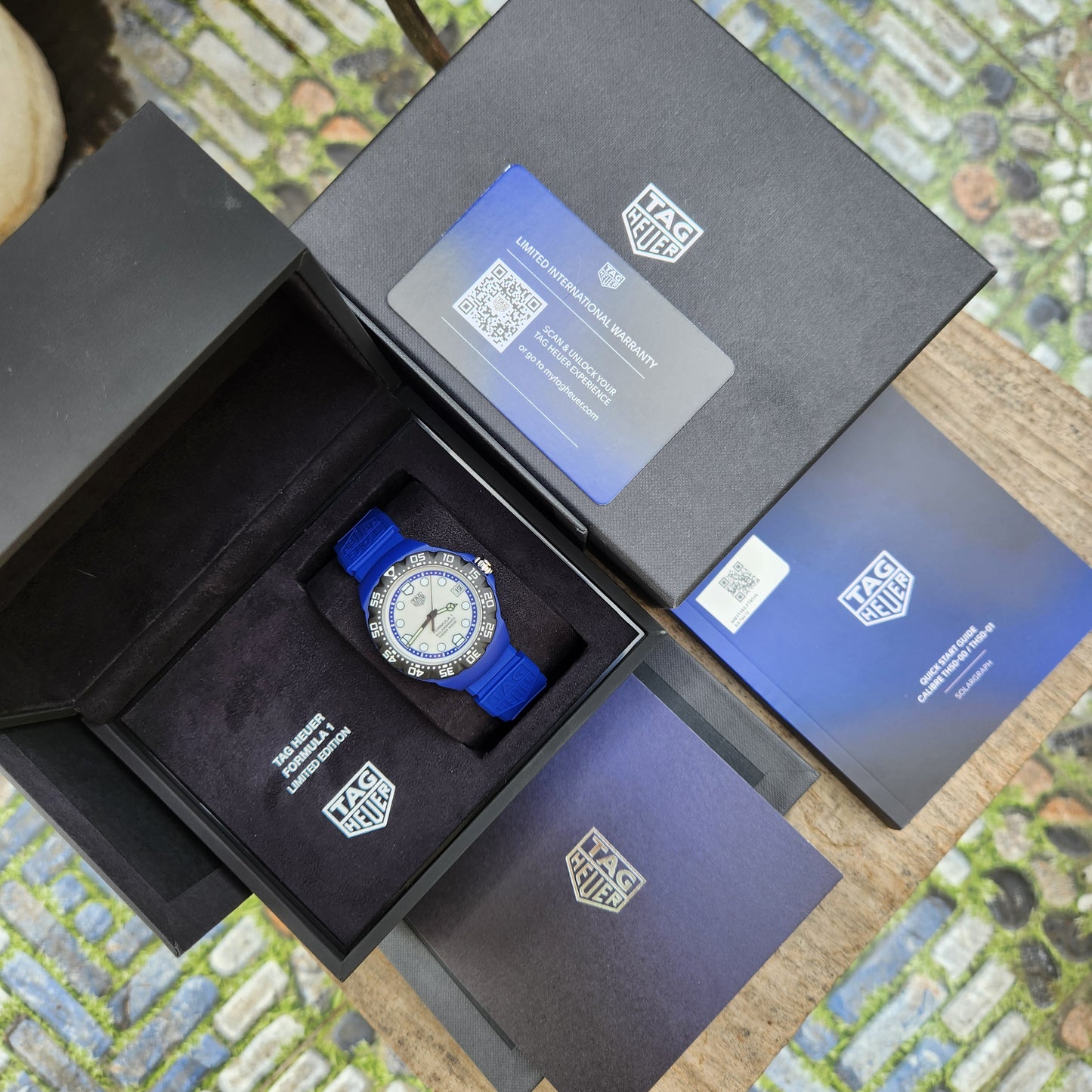 Tag Heuer F1 SolarGraph Limited Edition Blue Polylight Case in White Opalin Dial 38mm - Complete Set (Brand New)