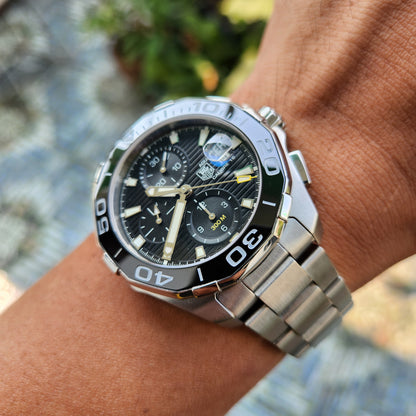 Tag Heuer Aquaracer Chronograph Calibre 16 Ceramic Bezel in Black Dial 43mm - Complete Set