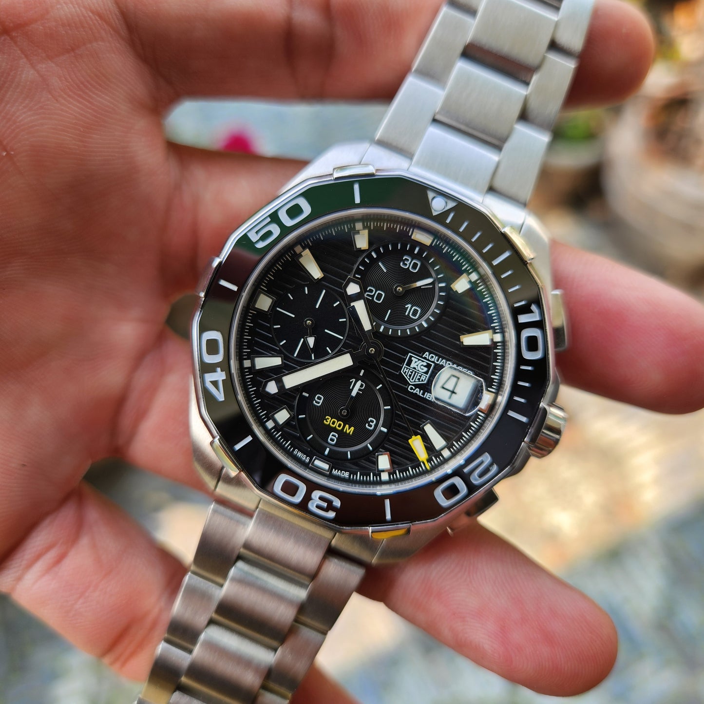 Tag Heuer Aquaracer Chronograph Calibre 16 Ceramic Bezel in Black Dial 43mm - Complete Set