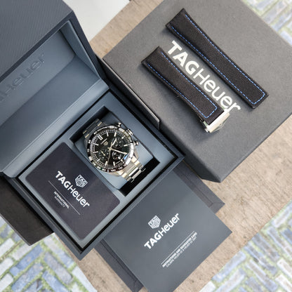 Tag Heuer Carrera Heuer 02 Chronograph Ceramic Bezel in Black Dial 44mm - Complete Set