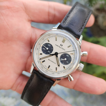 Hamilton American Classic Intra-Matic Chronograph H in Off-White Dial 40mm - Complete Set