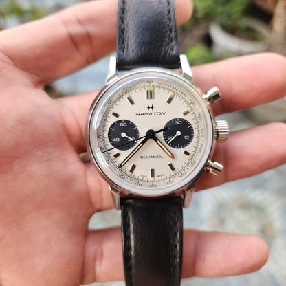 Hamilton American Classic Intra-Matic Chronograph H in Off-White Dial 40mm - Complete Set