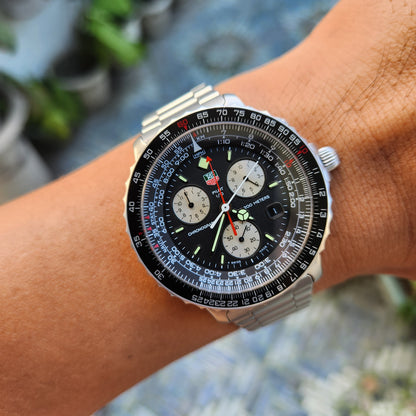 Tag Heuer Pilot Chronograph 2000 Vintage in Black Dial 42mm - Complete Set