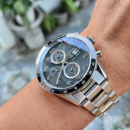 Tag Heuer Carerra Calibre 1887 Chronograph Ceramic Bezel in Anthracite Grey Dial 43mm - Complete Set