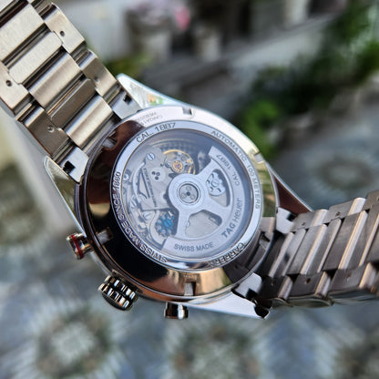Tag Heuer Carerra Calibre 1887 Chronograph Ceramic Bezel in Anthracite Grey Dial 43mm - Complete Set