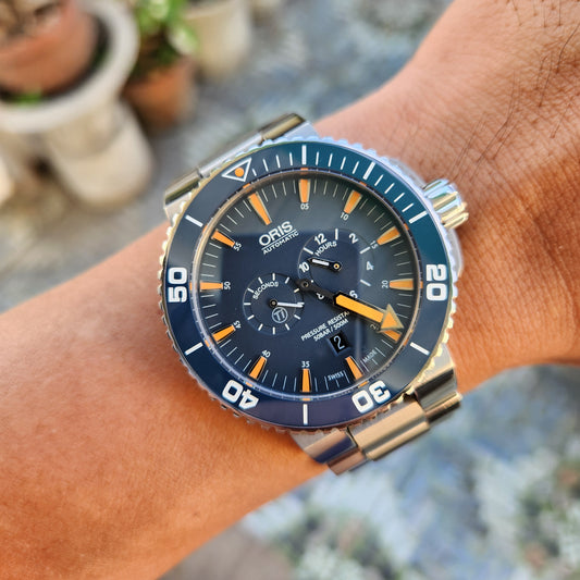 Oris Aquis Tubbataha Titanium Limited Edition Ceramic Bezel in Blue Dial 46mm