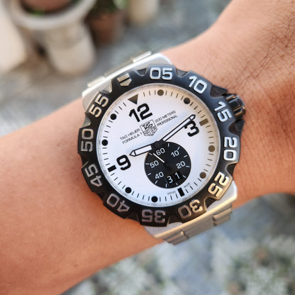 Tag Heuer F1 Grande Date Full Lume White Dial 44mm