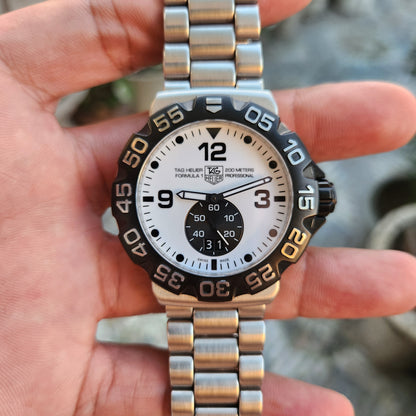 Tag Heuer F1 Grande Date Full Lume White Dial 44mm
